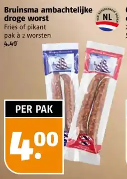 Poiesz Bruinsma ambachtelijke droge worst aanbieding