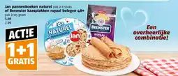 Poiesz Jan pannenkoeken naturel of beemster kaasplakken royaal belegen 48+ aanbieding