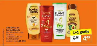 Albert Heijn Alle Elvive En Garnier Loving Blends 1+1 Gratis aanbieding