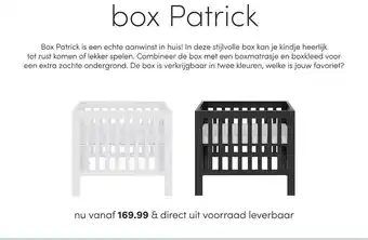 Baby & Tiener Box Patrick aanbieding