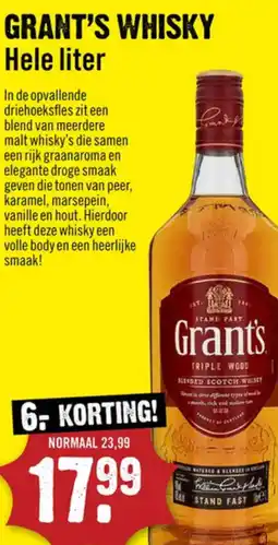 Dirck 3 Grant's whisky aanbieding