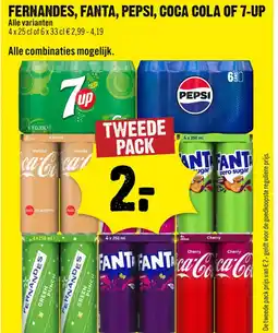 Dirck 3 Fernandes, fanta, pepsi, coca cola of 7-up aanbieding