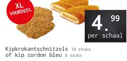 Naanhof Kipkrokantschnitzels 10 stuks of kip cordon bleu 8 stuks aanbieding