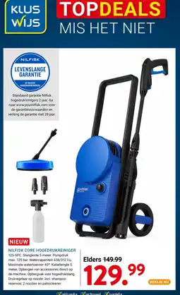 Kluswijs Nilfisk core hogedrukreiniger aanbieding