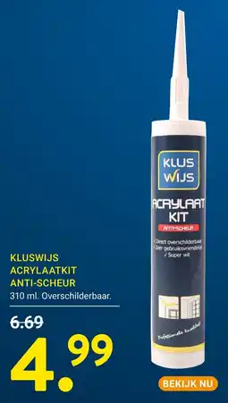 Kluswijs Kluswijs acrylaatkit anti-scheur aanbieding
