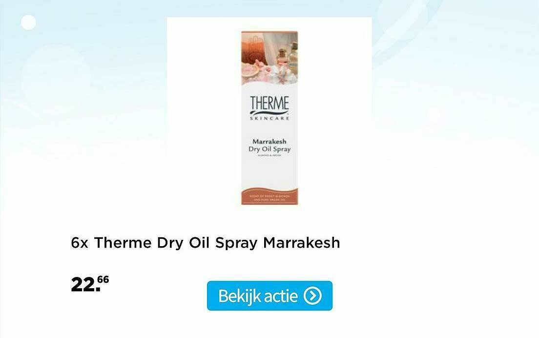 6x Therme Dry Oil Spray Marrakesh aanbieding bij Plein.nl