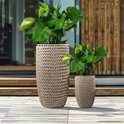 Action Set van 2 hoge plantenpotten - naturel aanbieding