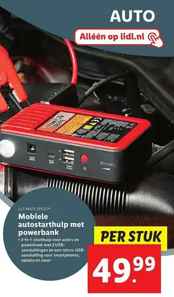 Lidl Ultimate Speed® Mobiele Autostarthulp Met Powerbank aanbieding