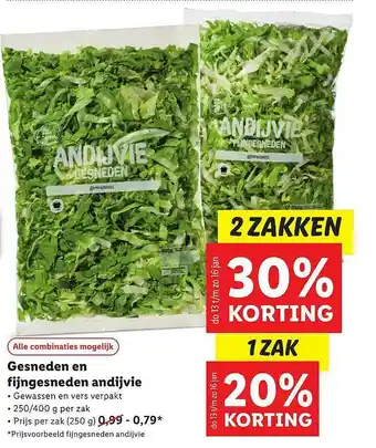 Lidl Gesneden En Fijngesneden Andijvie 20% - 30% Korting aanbieding