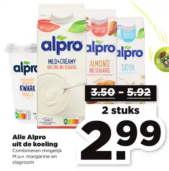 PLUS Alle Alpro uit de koeling 2 stuks aanbieding