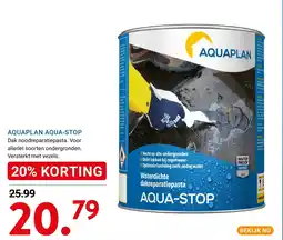 Kluswijs Aquaplan aqua-stop aanbieding