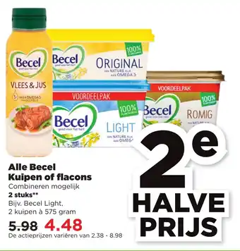 PLUS Alle Becel Kuipen of flacons aanbieding