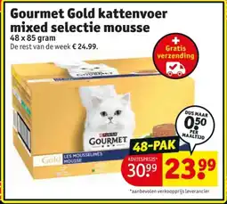 Kruidvat Gourmet Gold kattenvoer mixed selectie mousse aanbieding