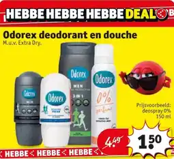 Kruidvat Odorex deodorant en douche aanbieding