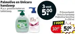 Kruidvat Palmolive en Unicura handzeep aanbieding