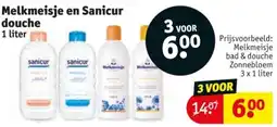 Kruidvat Melkmeisje en Sanicur douche aanbieding