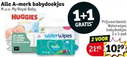 Kruidvat Alle A-merk babydoekjes aanbieding