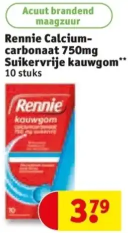 Kruidvat Rennie Calciumcarbonaat Suikervrije kauwgom aanbieding