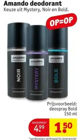 Kruidvat Amando deodorant aanbieding