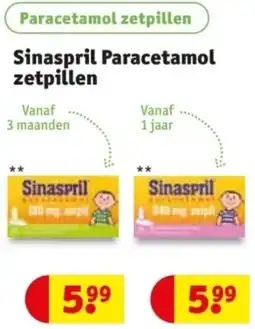Kruidvat Sinaspril Paracetamol zetpillen aanbieding