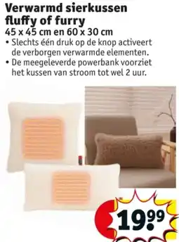 Kruidvat Verwarmd sierkussen fluffy of furry aanbieding