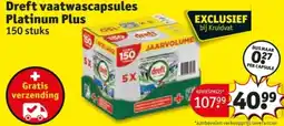 Kruidvat Dreft vaatwascapsules Platinum Plus aanbieding