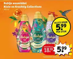 Kruidvat Robijn wasmiddel Klein en Krachtig Collections aanbieding