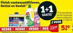 Kruidvat Finish vaatwasadditieven, Dettol en Vanish aanbieding