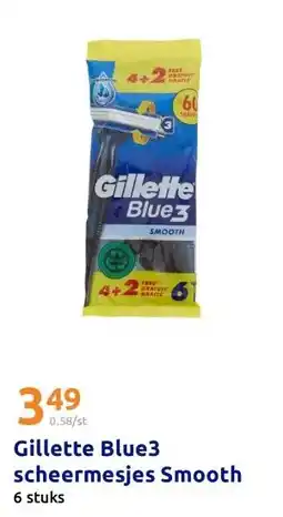 Action Gillette Blue3 scheermesjes Smooth aanbieding