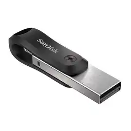 Alternate SanDisk iXpand Go 128 GB usb-stick Zwart/zilver, USB-A 3.2 Gen 1, Apple Lightning Connector aanbieding