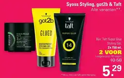 De Online Drogist Syoss Styling, got2b & Taft aanbieding