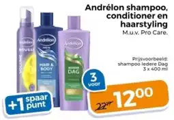Trekpleister Andrélon shampoo, conditioner en haarstyling aanbieding