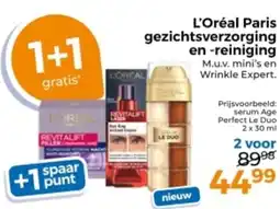 Trekpleister L'Oréal Paris gezichtsverzorging en reiniging aanbieding