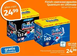 Trekpleister Finish vaatwascapsules Quantum en Ultimate aanbieding