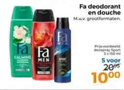 Trekpleister Fa deodorant en douche aanbieding