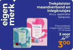 Trekpleister Trekpleister maandverband en inlegkruisjes aanbieding