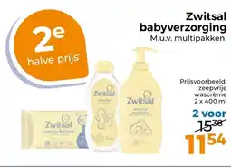 Trekpleister Zwitsal water & care babyverzorging aanbieding