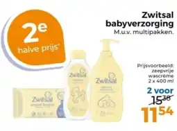 Trekpleister Zwitsal water & care babyverzorging aanbieding