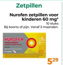Trekpleister Nurofen zetpillen voor kinderen 60 mg aanbieding