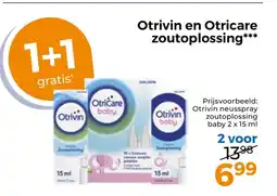 Trekpleister Otrivin en Otricare zoutoplossing aanbieding