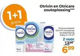 Trekpleister Otrivin en Otricare zoutoplossing aanbieding