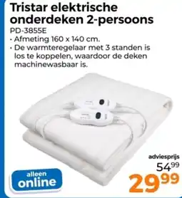 Trekpleister Tristar elektrische onderdeken 2 persoons aanbieding