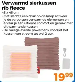 Trekpleister Verwarmd sierkussen rib fleece aanbieding