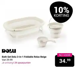 Van Asten BabySuperstore Bath Set Dolu 3 in 1 Foldable Relax Beige aanbieding