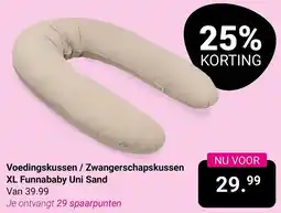 Van Asten BabySuperstore Voedingskussen / Zwangerschapskussen XL Funnababy Uni Sand aanbieding