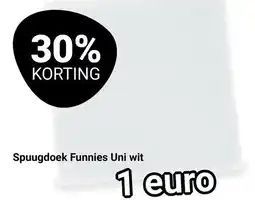 Van Asten BabySuperstore Spuugdoek Funnies Uni wit aanbieding