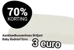 Van Asten BabySuperstore Aankleedkussenhoes Briljant Baby Badstof Ecru aanbieding