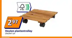 Action Houten plantentrolley aanbieding