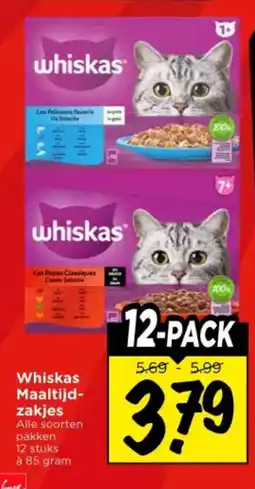 Vomar Voordeelmarkt Whiskas Maaltijd- zakjes aanbieding