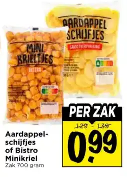 Vomar Voordeelmarkt Aardappel schijfjes of Bistro Minikriel aanbieding